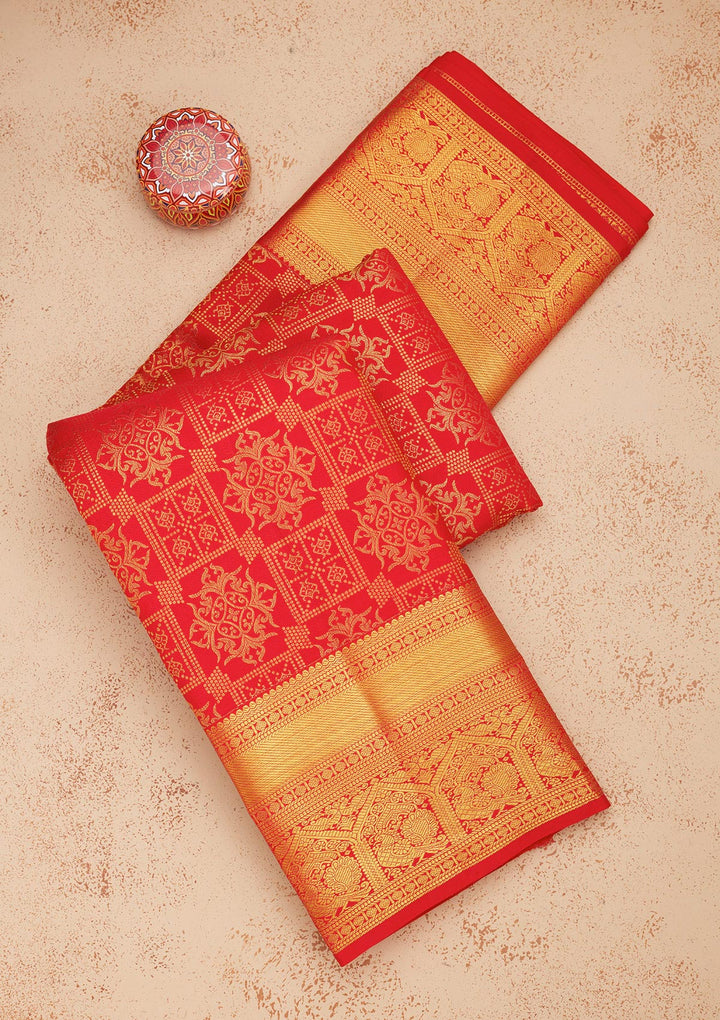 Red Zariwork Pure Silk Saree