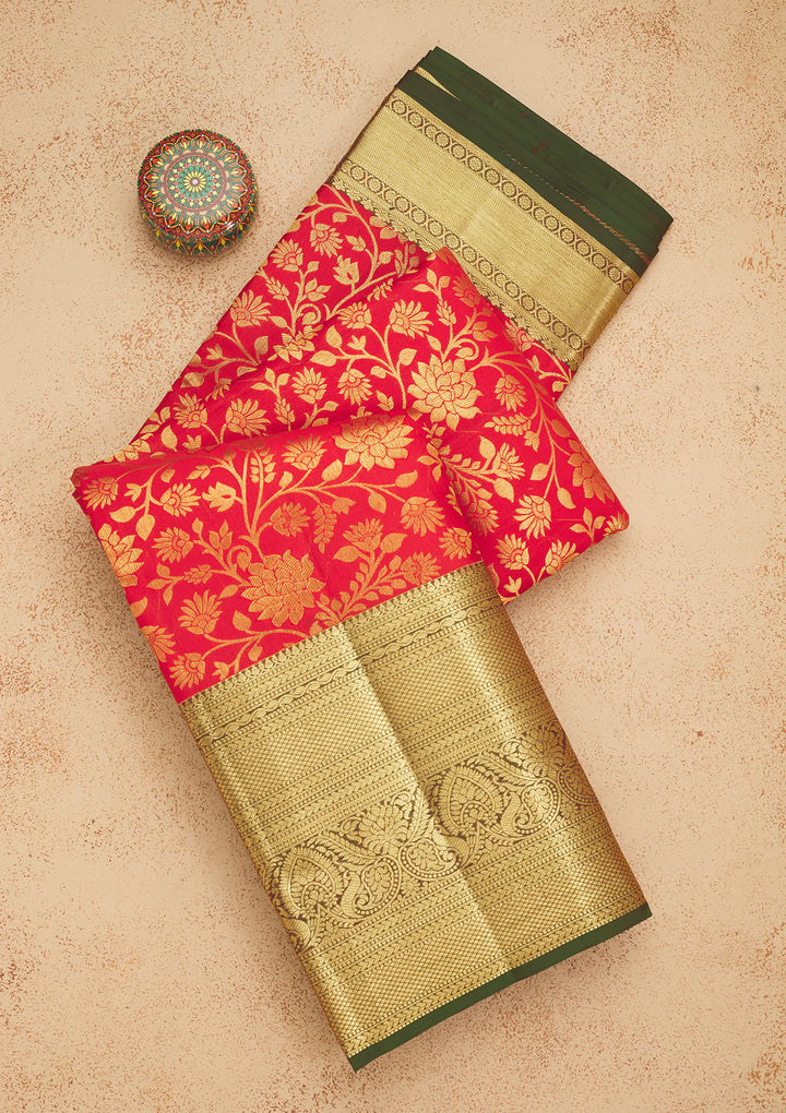 Red Zariwork Pure Silk Saree