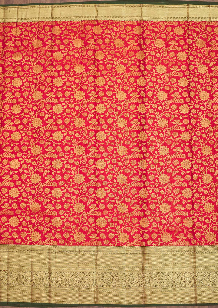 Red Zariwork Pure Silk Saree