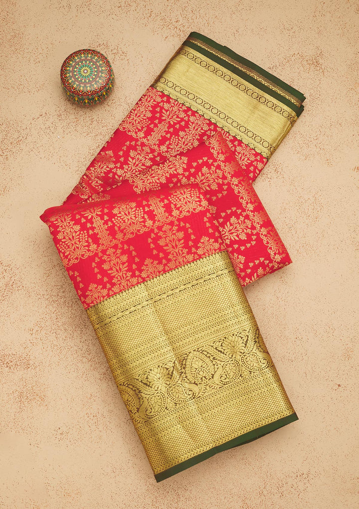 Red Zariwork Pure Silk Saree