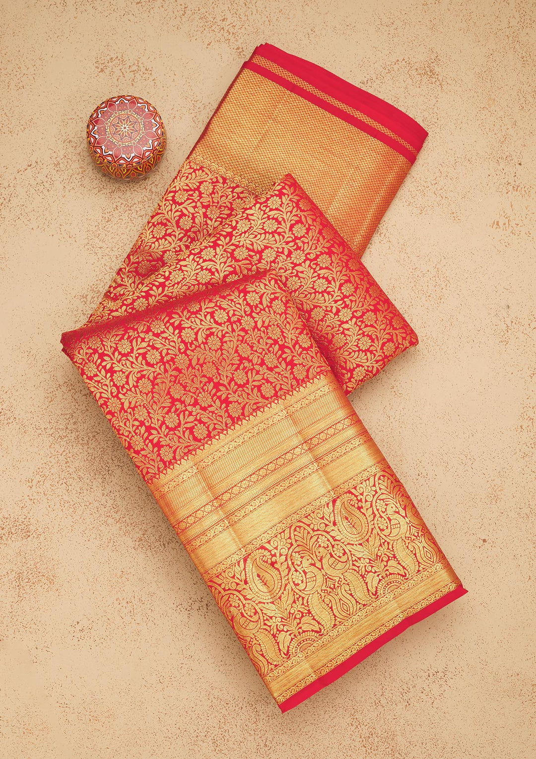 Red Zariwork Pure Silk Saree