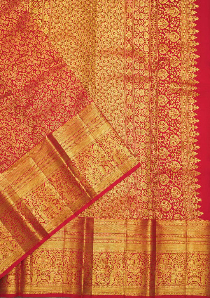 Red Zariwork Pure Silk Saree