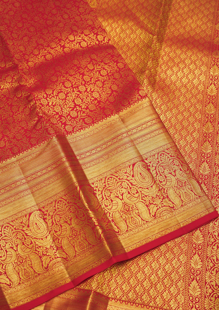 Red Zariwork Pure Silk Saree
