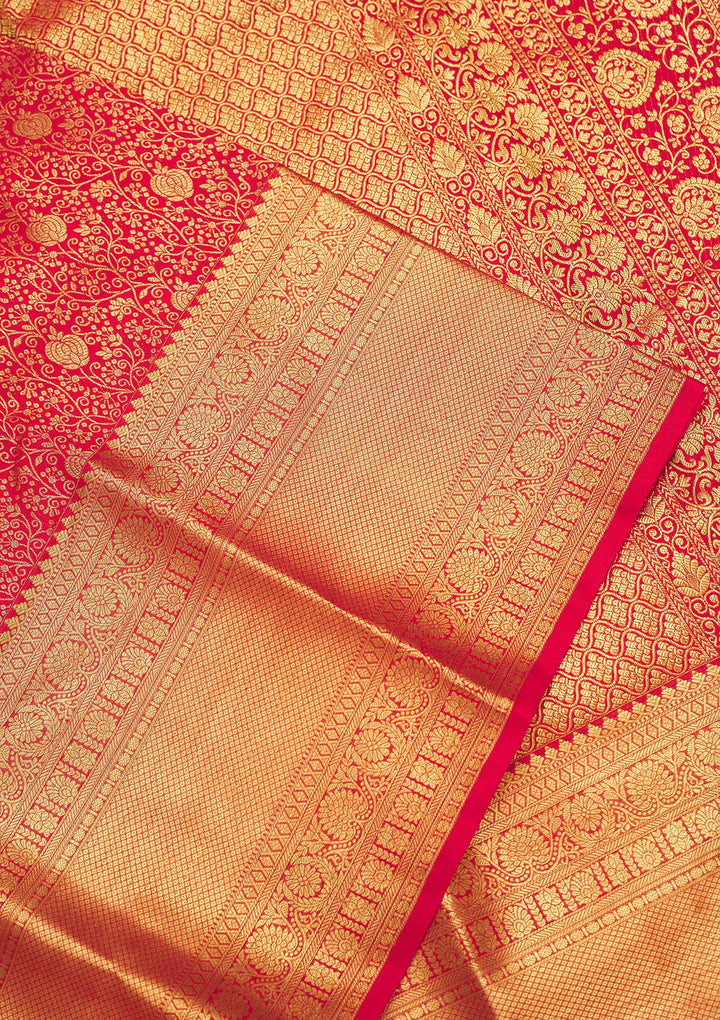 Red Zariwork Pure Silk Saree