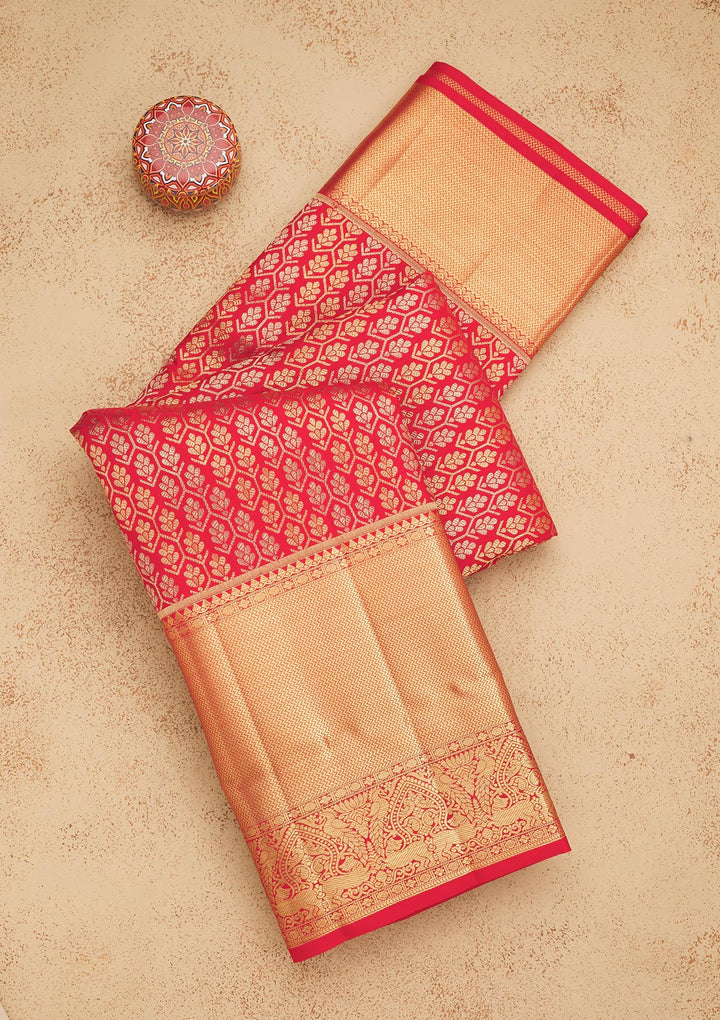 Red Zariwork Pure Silk Saree