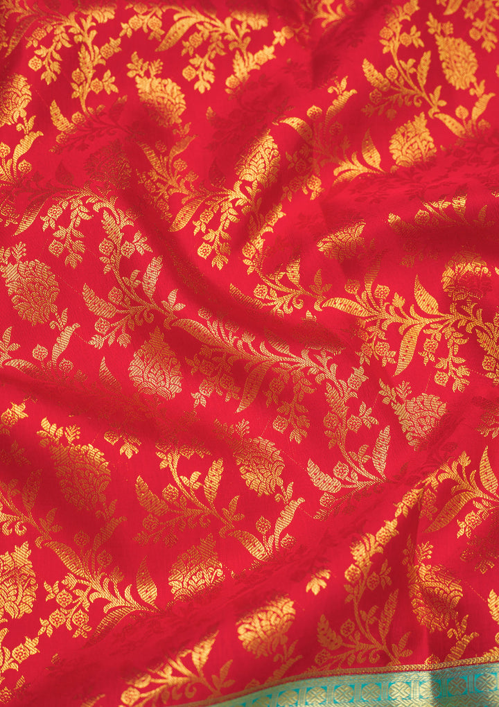Red Zariwork Pure Silk Saree