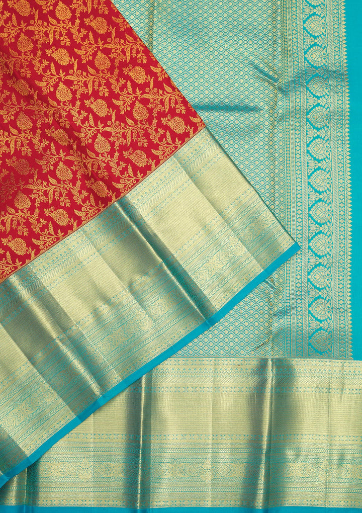 Red Zariwork Pure Silk Saree