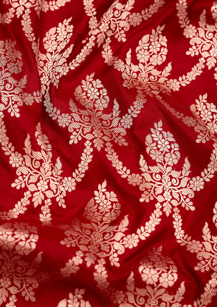 Red Zariwork Pure Silk Saree