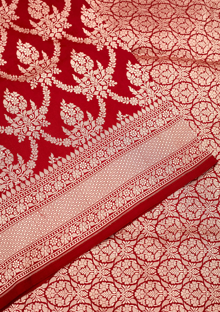Red Zariwork Pure Silk Saree