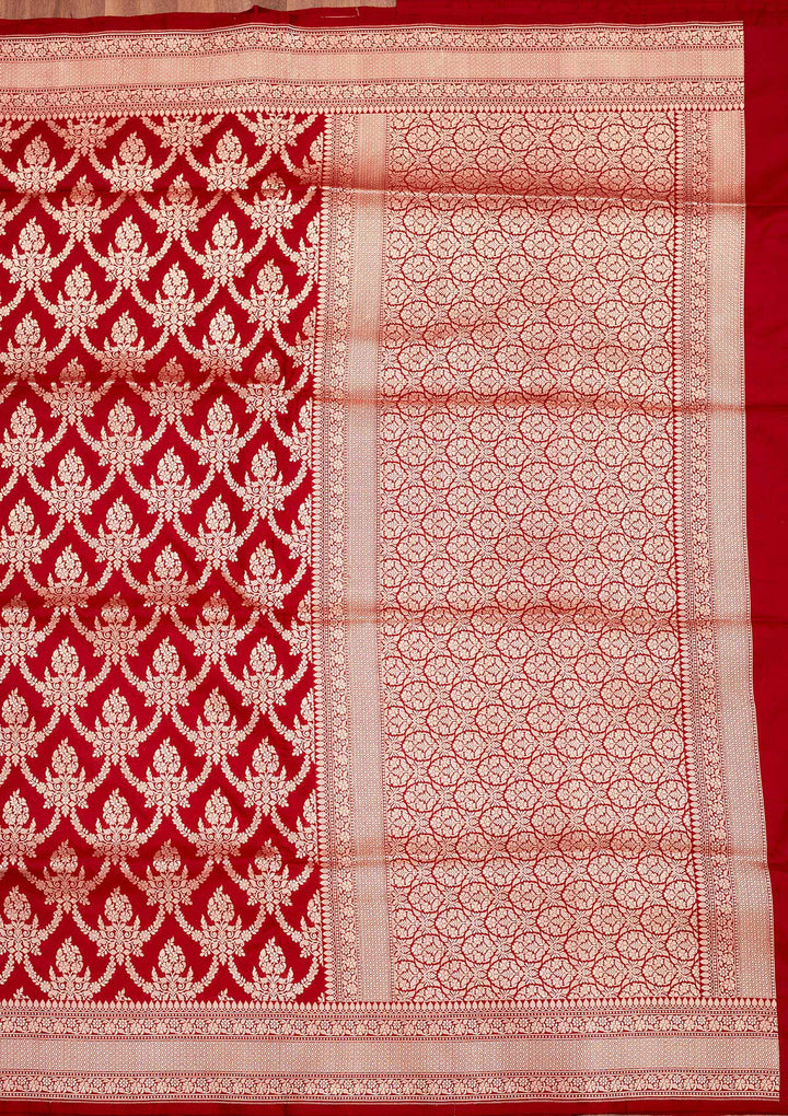 Red Zariwork Pure Silk Saree