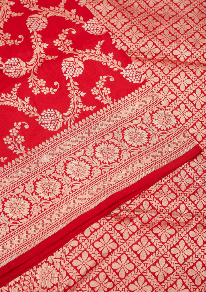 Red Zariwork Pure Silk Saree