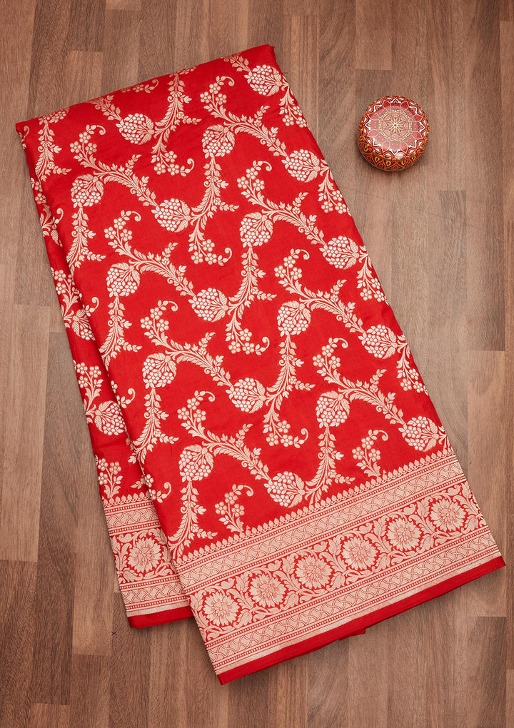 Red Zariwork Pure Silk Saree