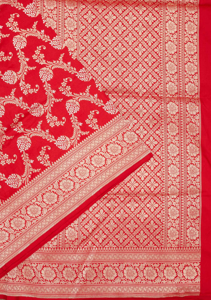 Red Zariwork Pure Silk Saree