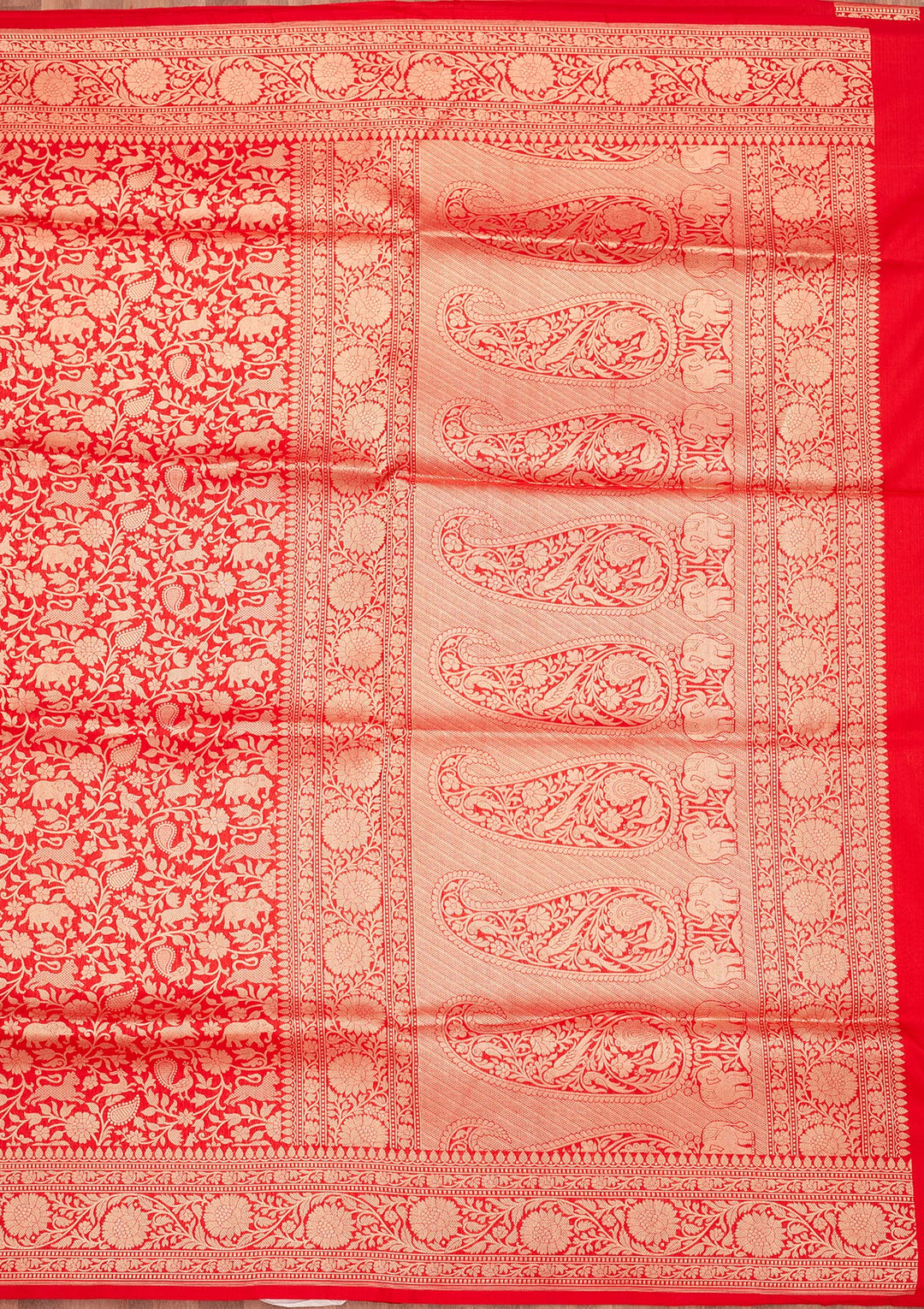 Red Zariwork Pure Silk Saree