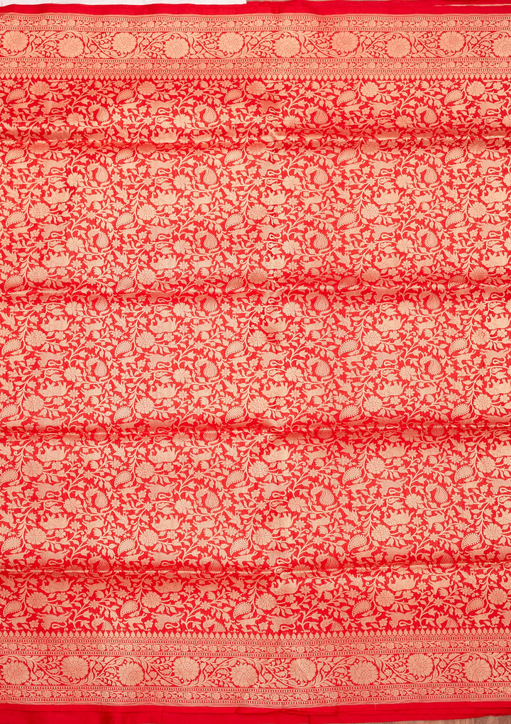 Red Zariwork Pure Silk Saree