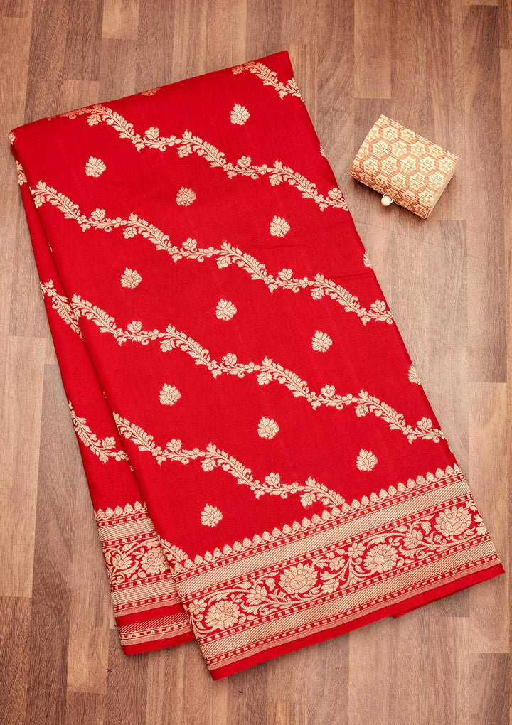 Red Zariwork Pure Silk Saree