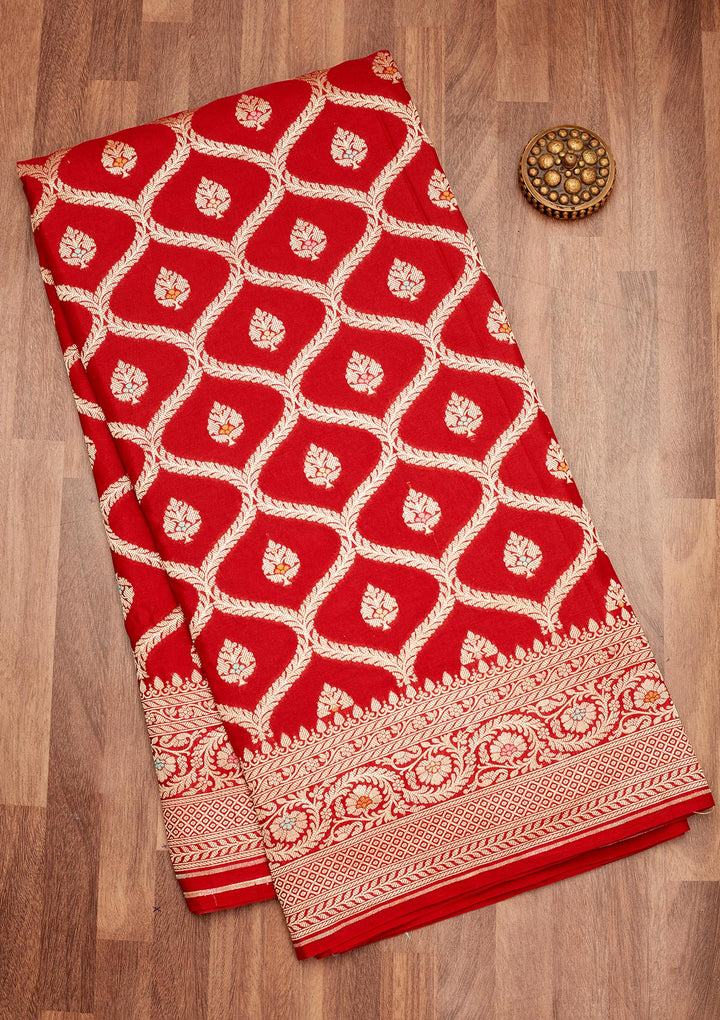 Red Zariwork Pure Silk Saree