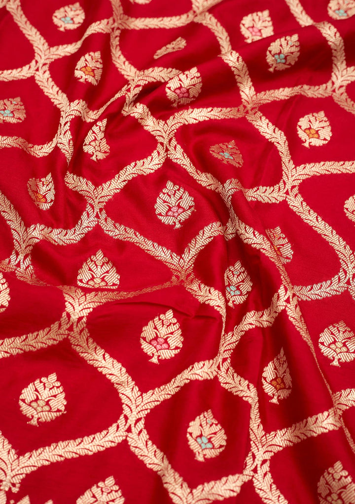 Red Zariwork Pure Silk Saree