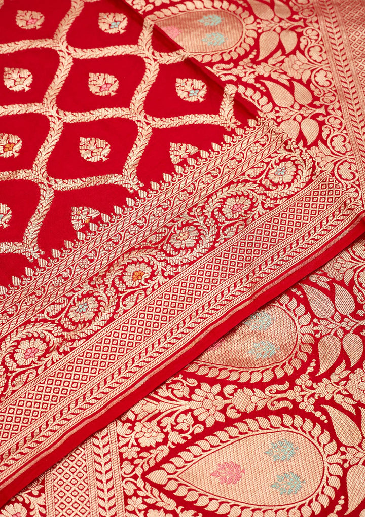Red Zariwork Pure Silk Saree