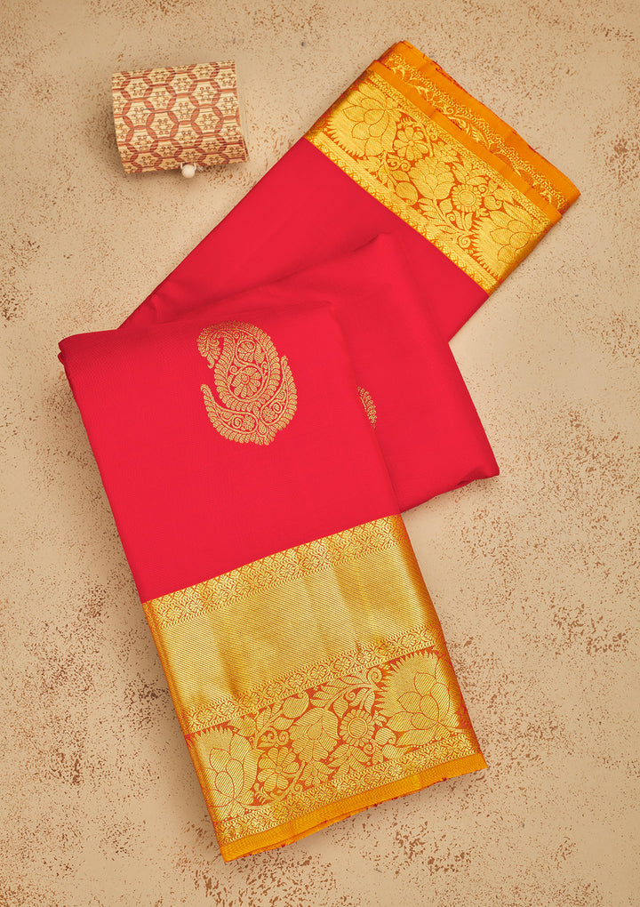Red Zariwork Pure Silk Saree