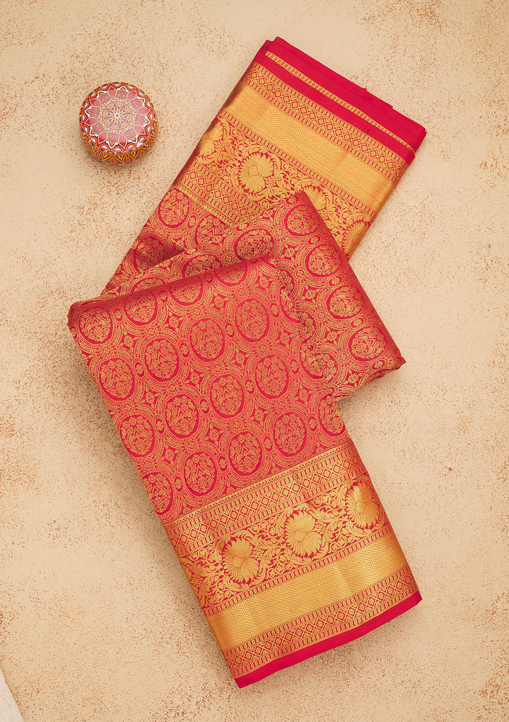 Red Zariwork Pure Silk Saree