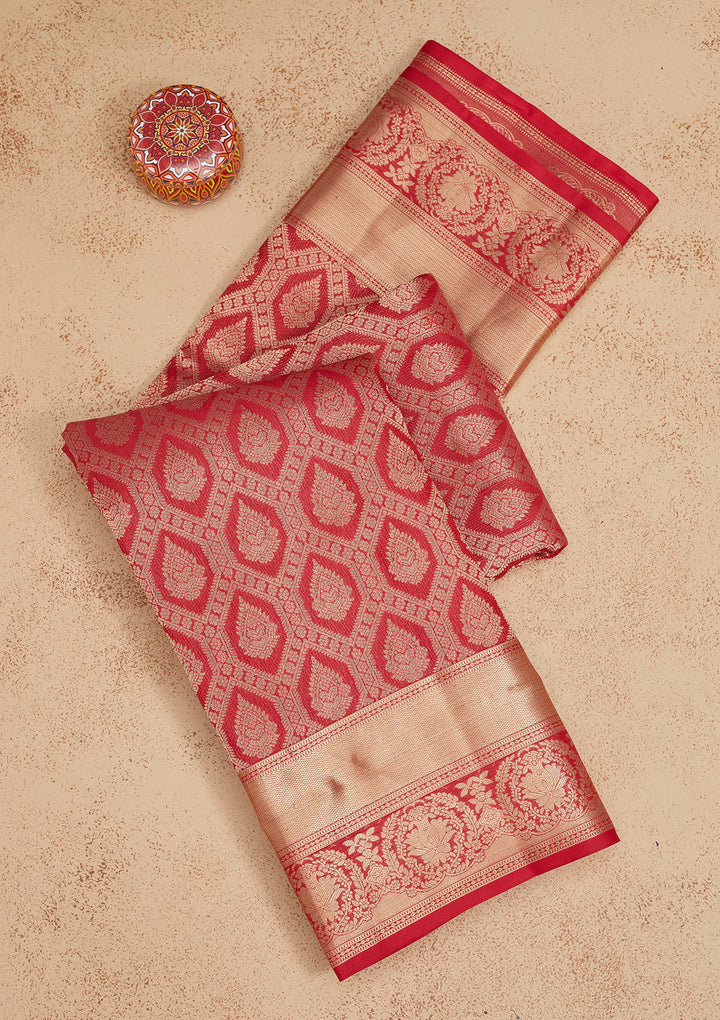 Red Zariwork Pure Silk Saree