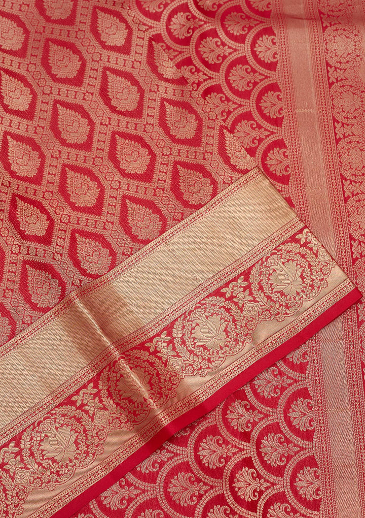 Red Zariwork Pure Silk Saree