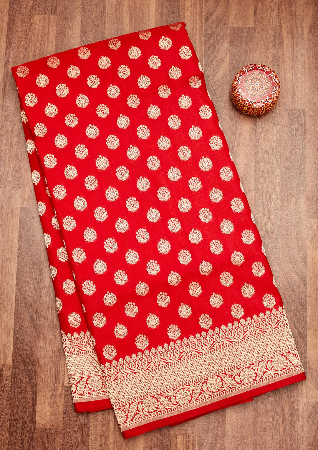 Red Zariwork Pure Silk Saree