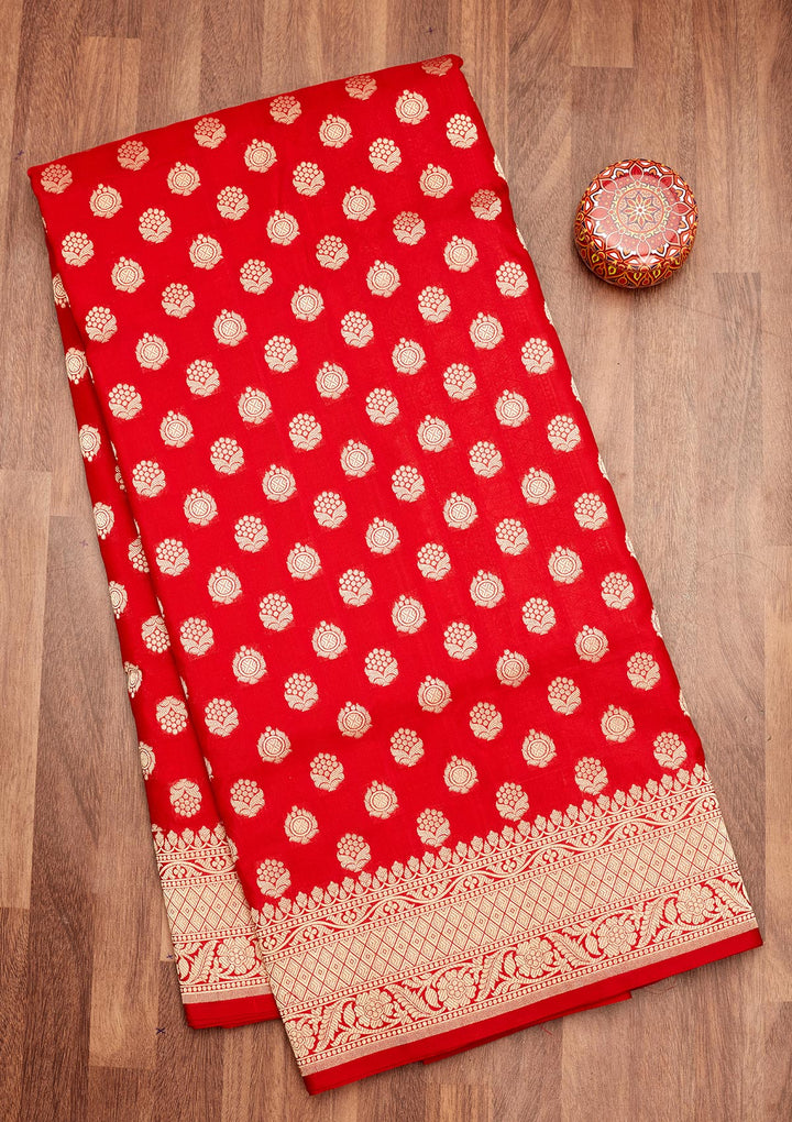 Red Zariwork Pure Silk Saree