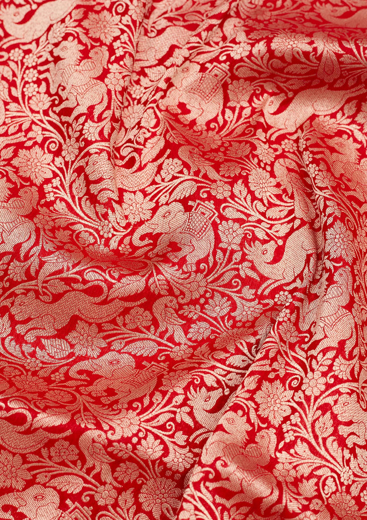 Red Zariwork Pure Silk Saree
