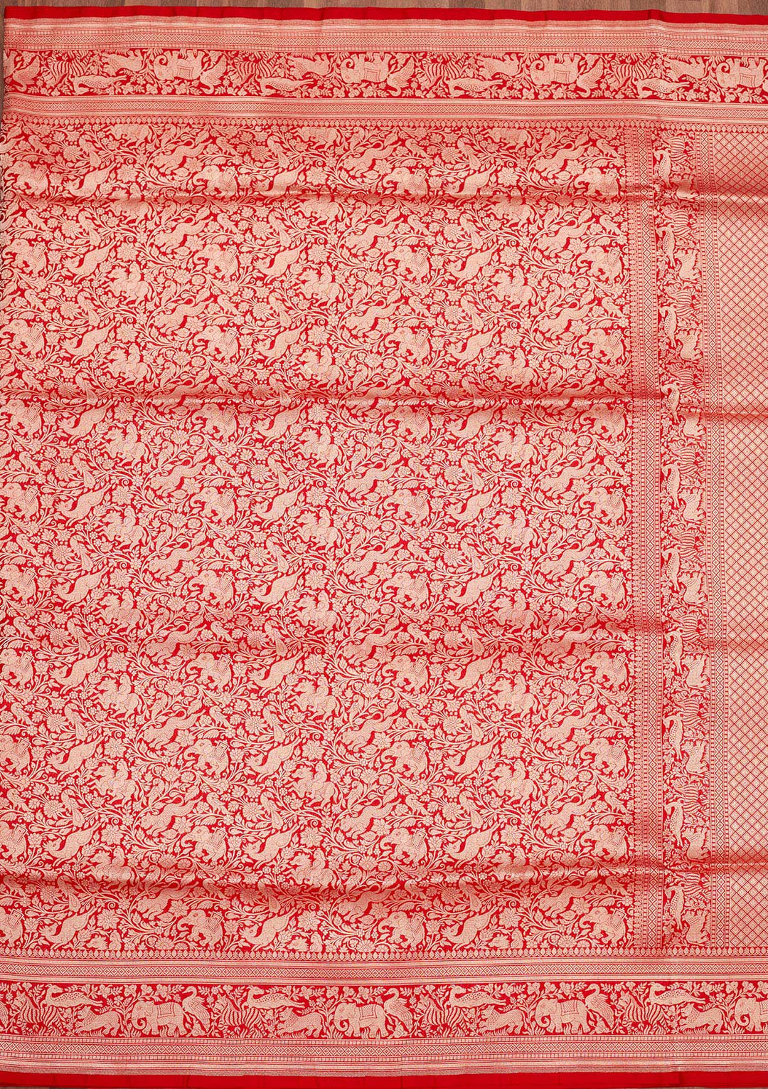 Red Zariwork Pure Silk Saree