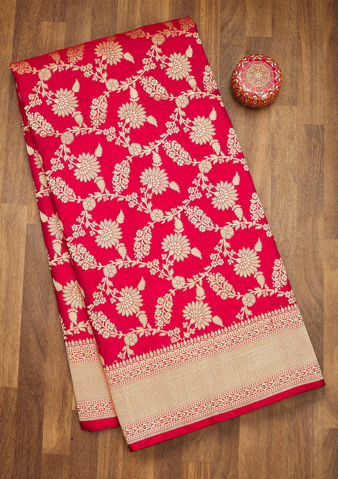 Red Zariwork Pure Silk Saree