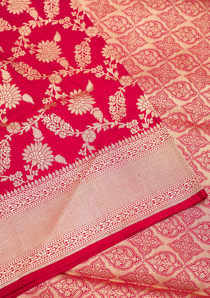 Red Zariwork Pure Silk Saree
