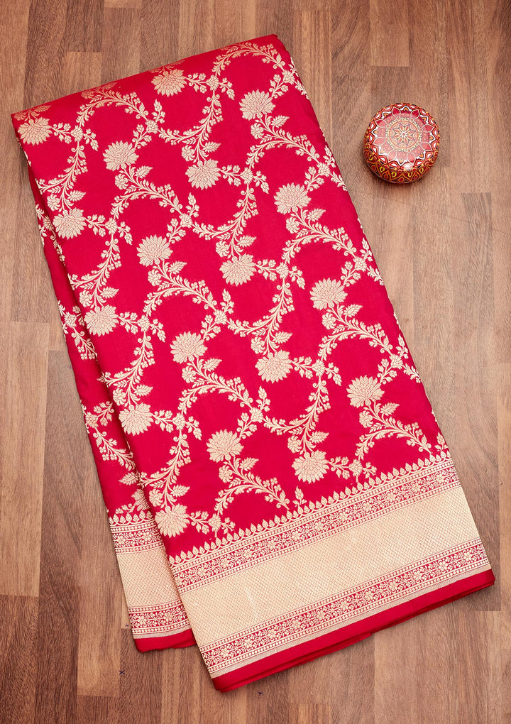 Red Zariwork Pure Silk Saree
