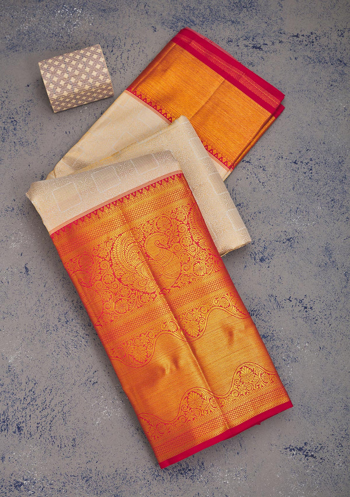 Red Zariwork Pure Silk Saree