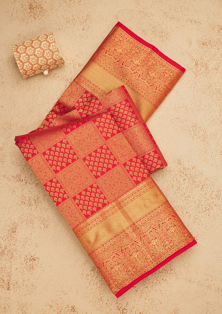 Red Zariwork Pure Silk Saree