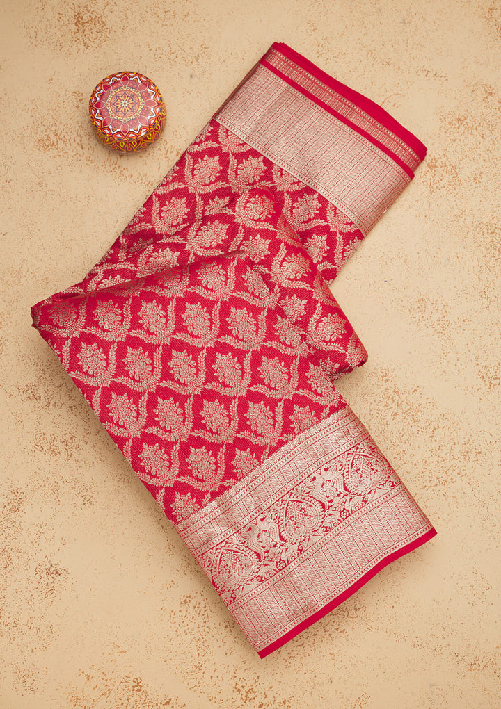 Red Zariwork Pure Silk Saree