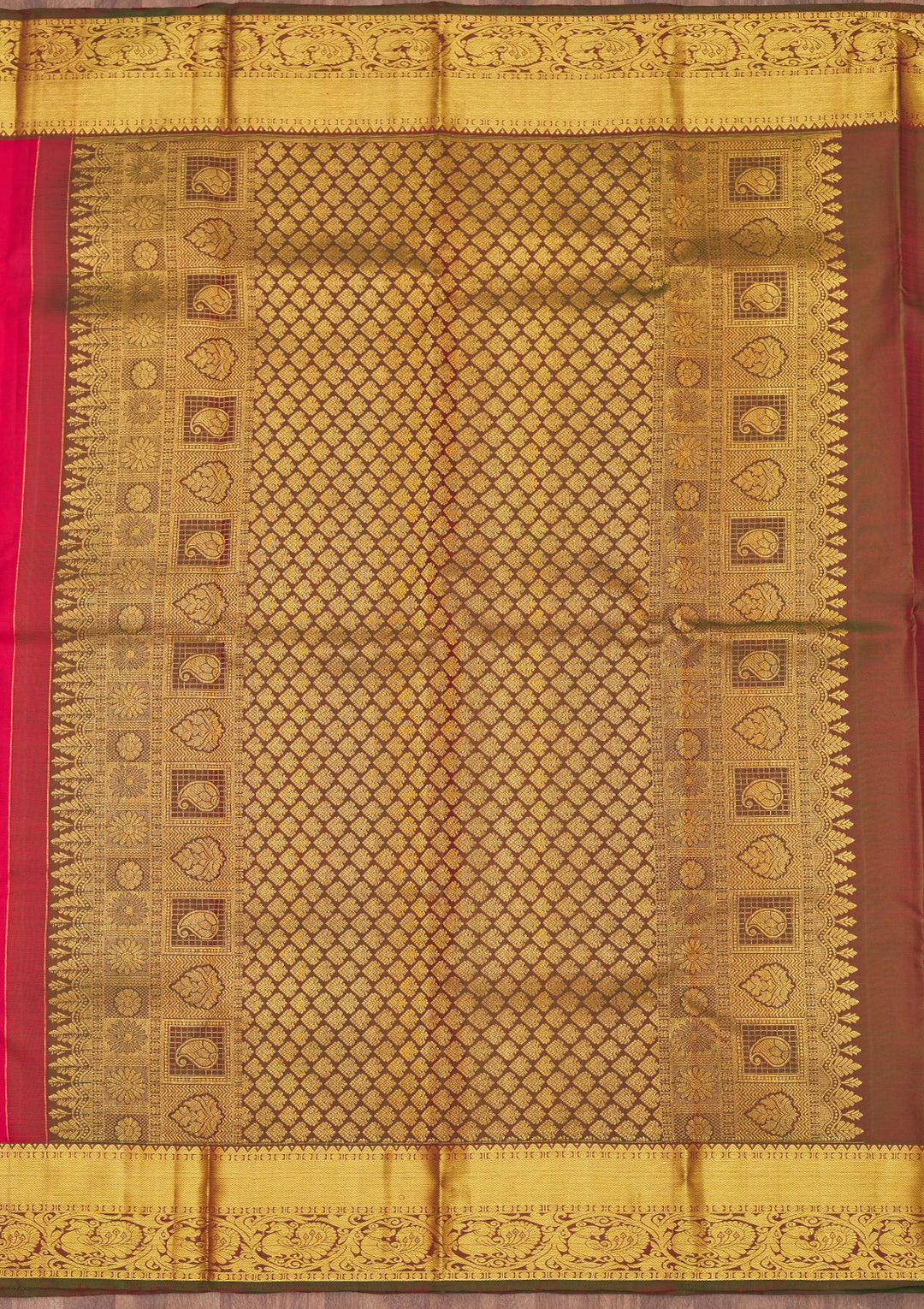 Red Zariwork Pure Silk Saree