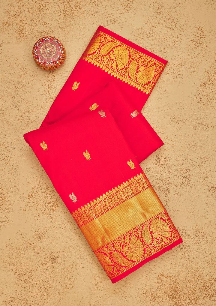 Red Zariwork Pure Silk Saree