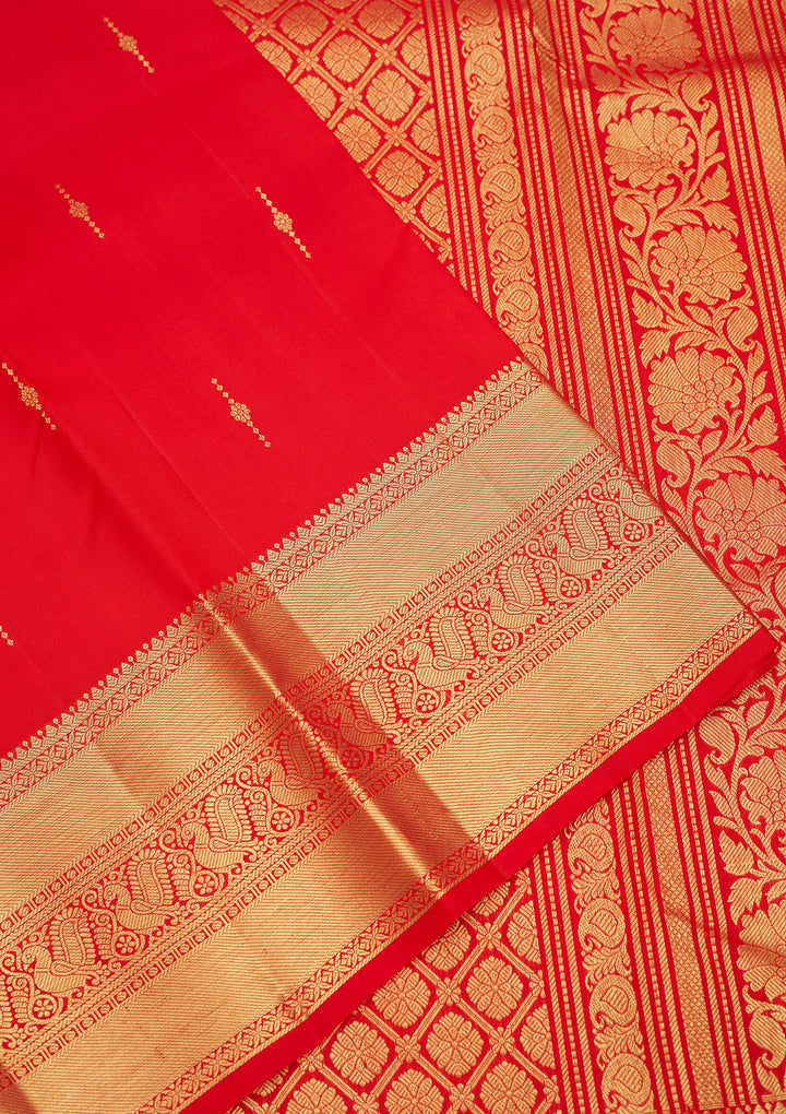 Red Zariwork Pure Silk Saree