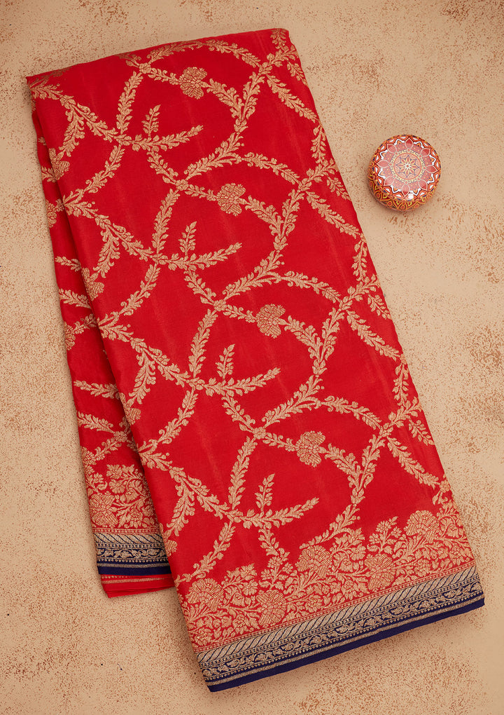 Red Zariwork Pure Silk Saree
