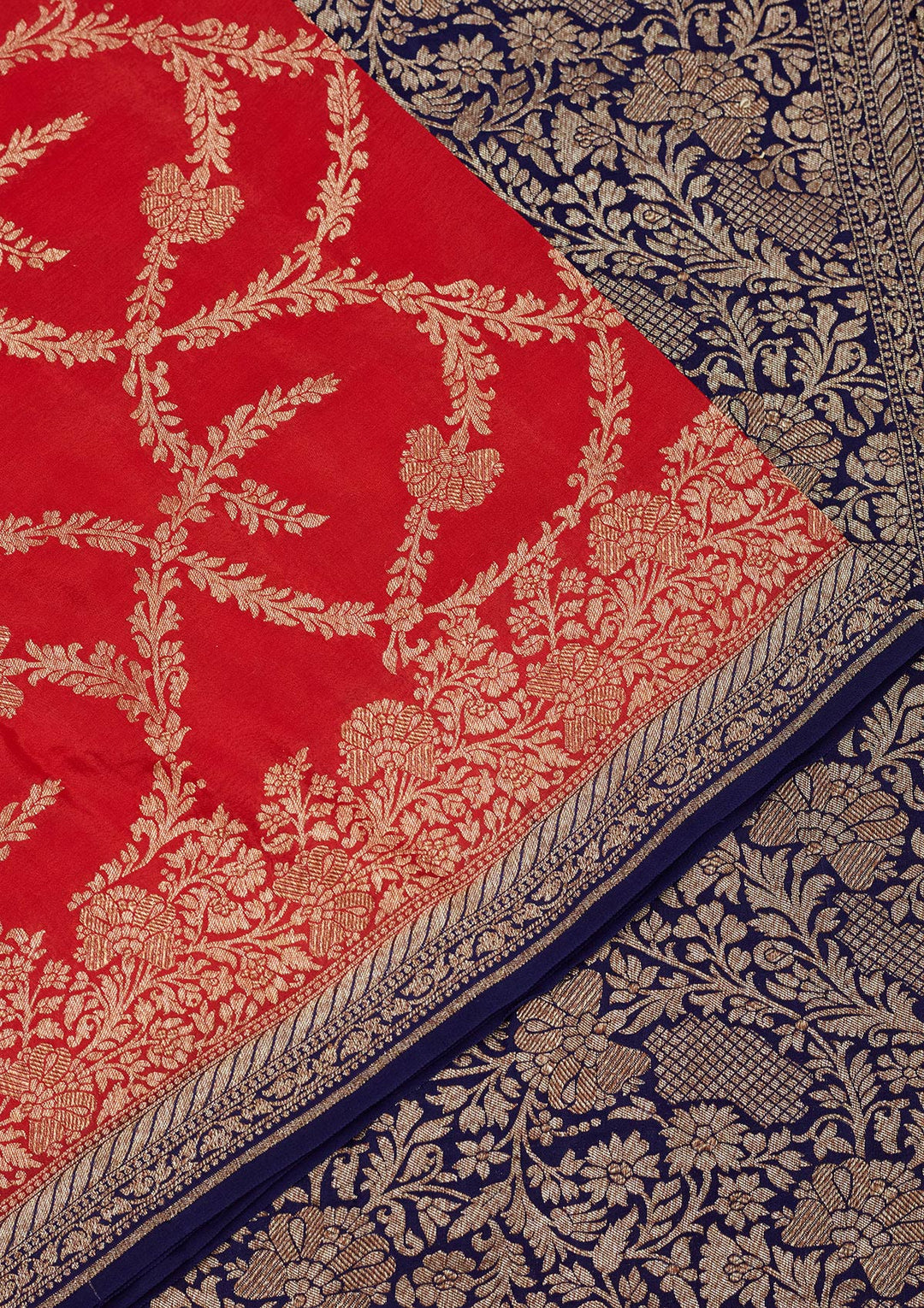 Red Zariwork Pure Silk Saree