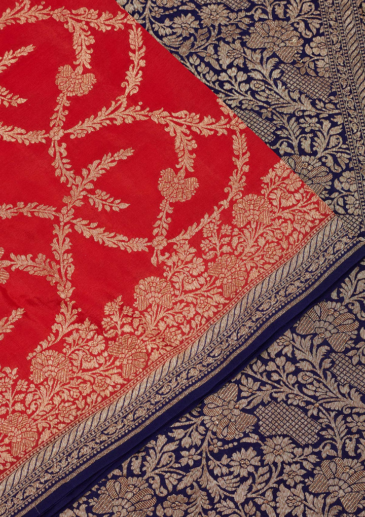 Red Zariwork Pure Silk Saree