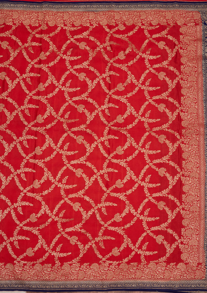 Red Zariwork Pure Silk Saree