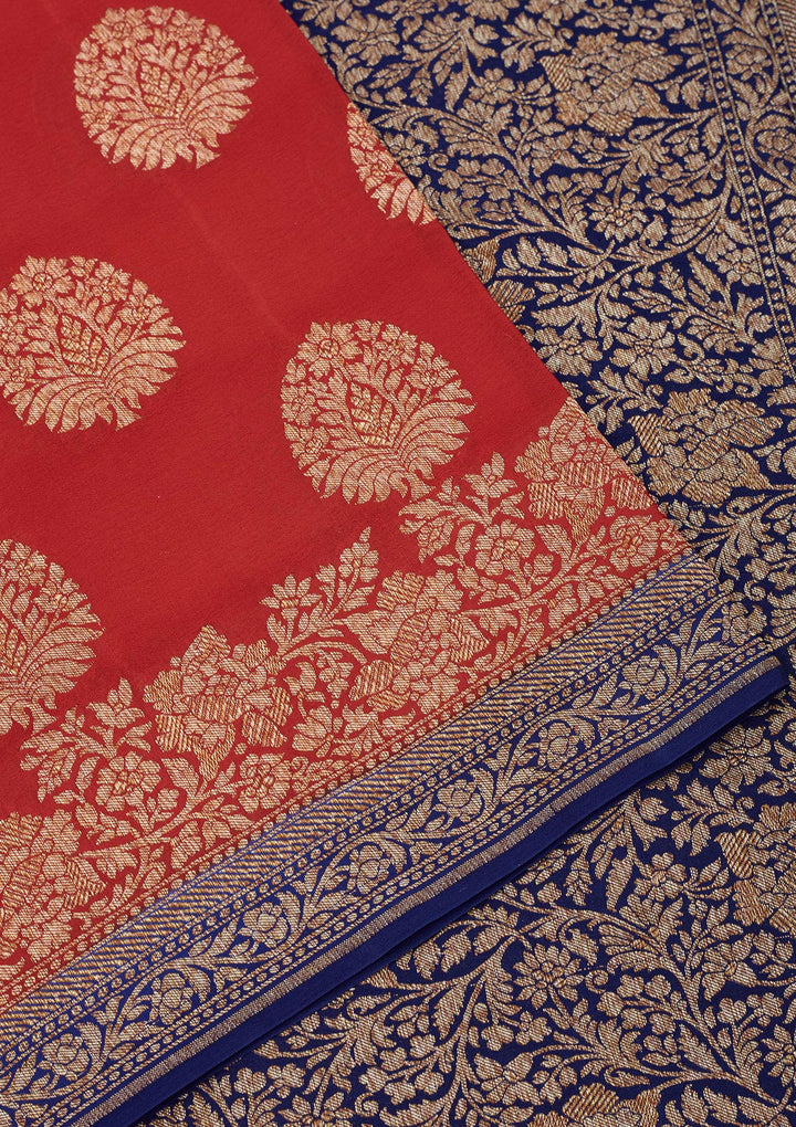 Red Zariwork Pure Silk Saree
