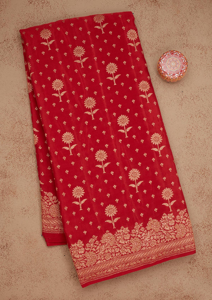 Red Zariwork Pure Silk Saree