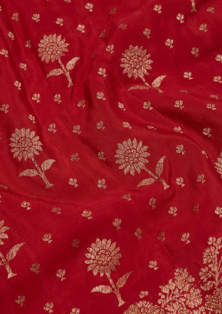 Red Zariwork Pure Silk Saree