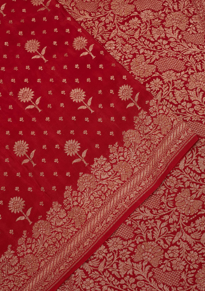 Red Zariwork Pure Silk Saree
