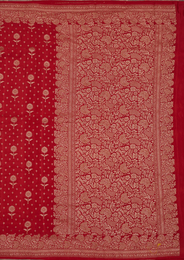 Red Zariwork Pure Silk Saree
