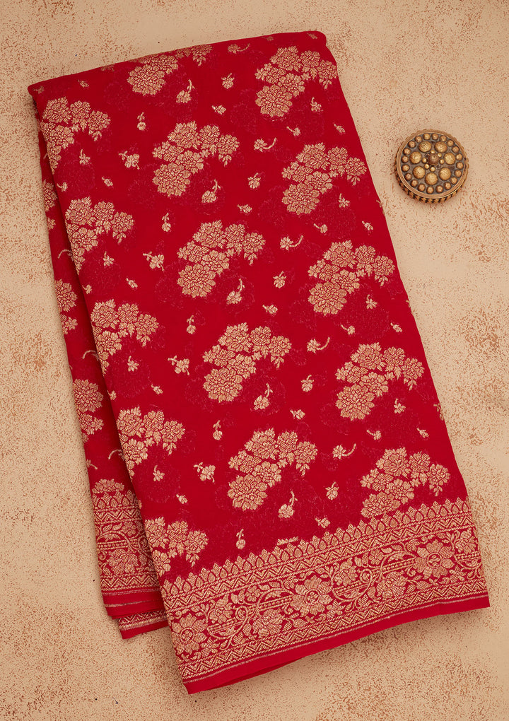 Red Zariwork Pure Silk Saree